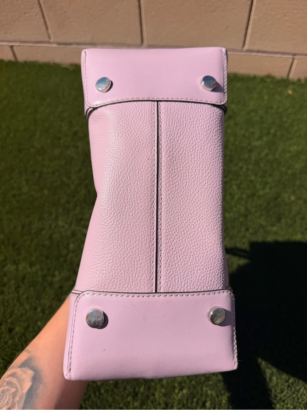 Michael Kors Lavender Pebbled Leather Satchel with Crossbody Strap